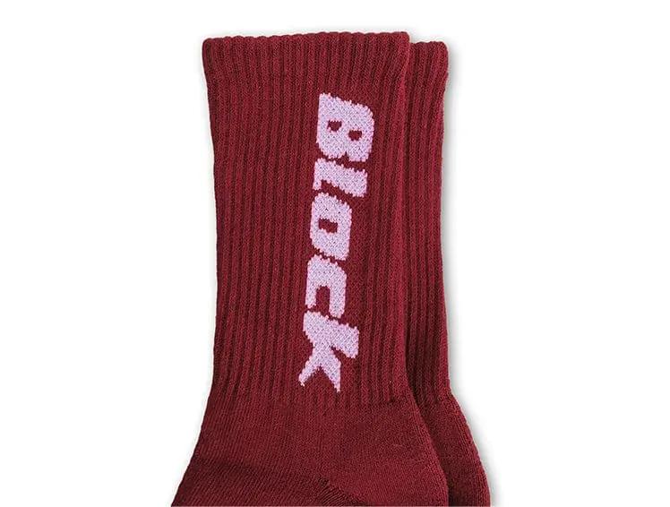Calcetin Largo Block Unisex Burdeo
