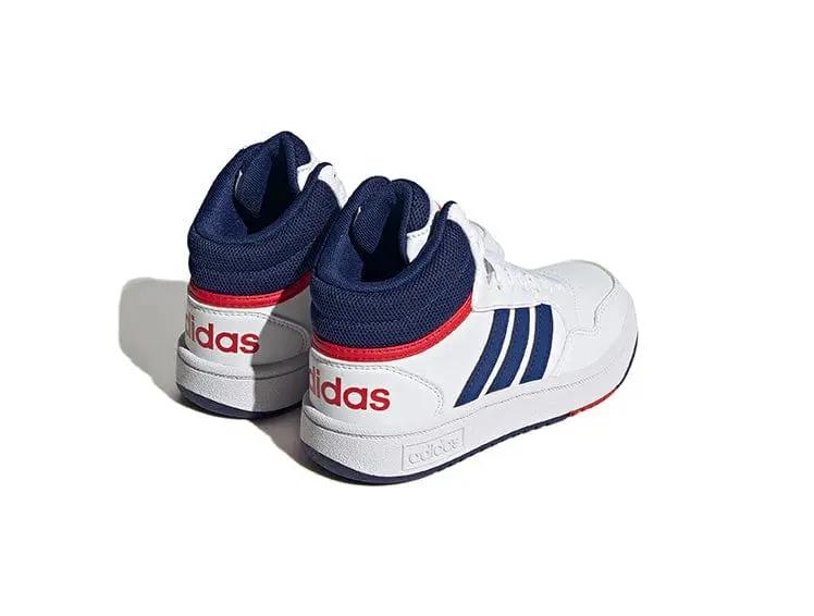 Zapatilla Adidas Hoops 3.0 Mid Junior Blanco