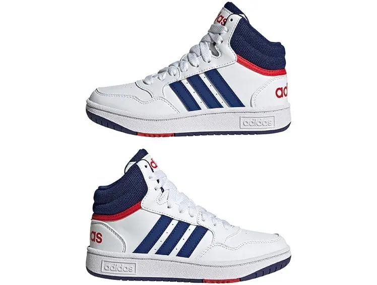 Zapatilla Adidas Hoops 3.0 Mid Junior Blanco