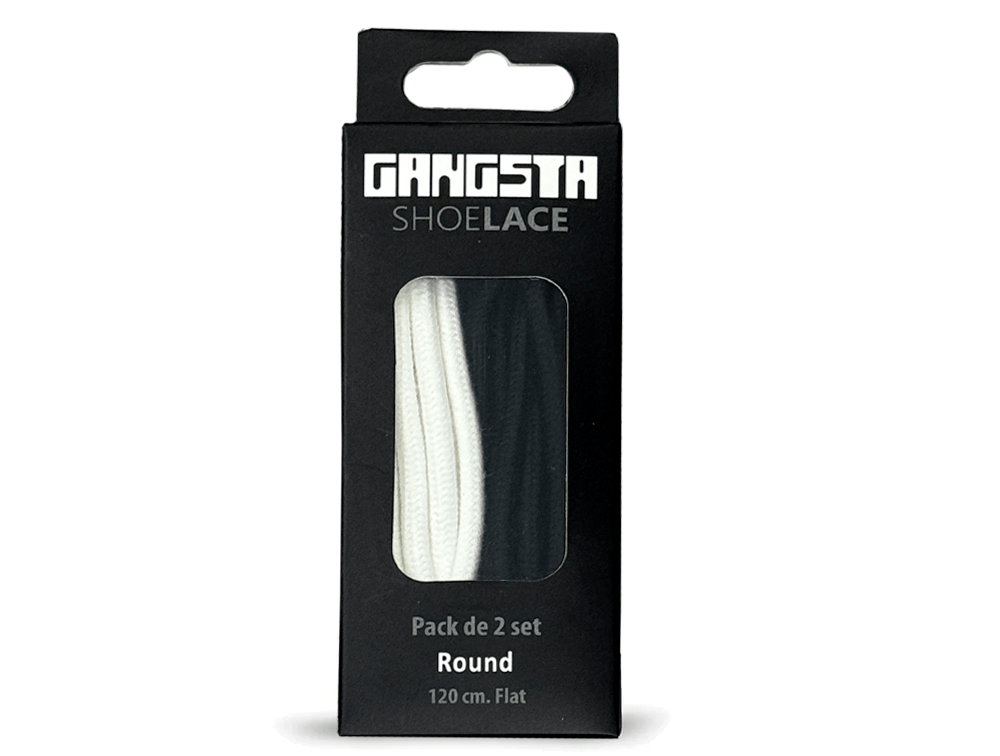 Cordones Gangsta Sl Round 2 Unisex Negro-Blanco